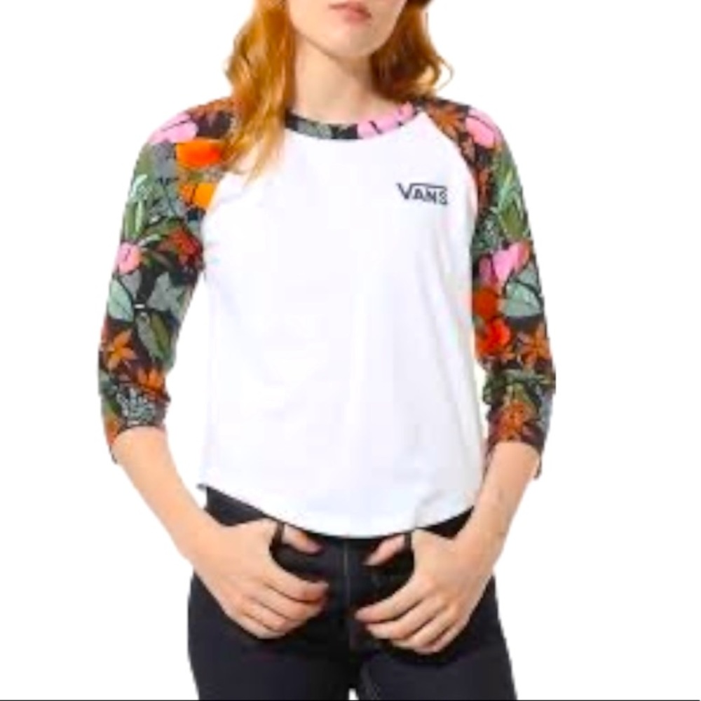 Vans tropical floral print raglan t shirt